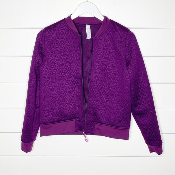 IVIVVA BY LULULEMON Wherever You Go Reversible Bomber Jacket Plum Size 14 - Picture 2 of 12